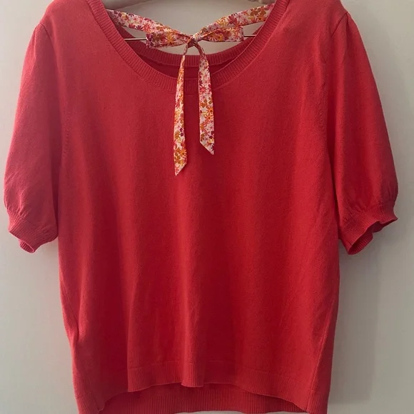 J.Crew Factory Short Sleeve Tie Back Sweater - Picture 3 of 6